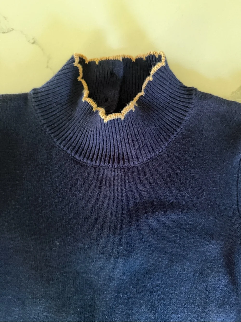 Janie and Jack Navy Mock-Neck Puff Sleeve Sweater with Green & Blue Plaid Skirt